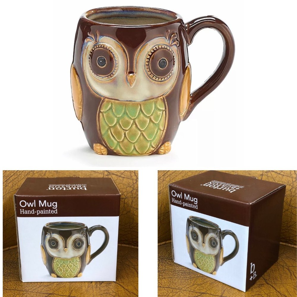*Back in Stock* Tea / Coffee Hand-Painted Owl Mug